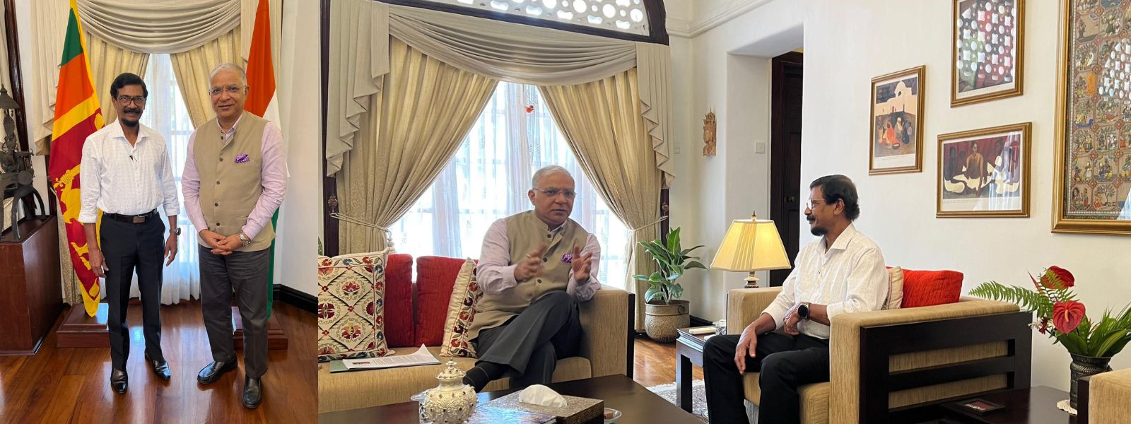 Indian Envoy Meets JVP's Tilvin Silva